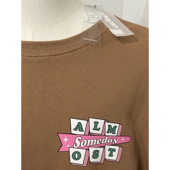 New Almost Sunday Retro Car Brown Crewneck Sweatshirt Size 2XL Msrp $155 Street - Picture 2 of 4
